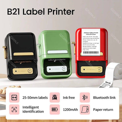 SearchFindOrder B21Green Printer Pocket Printer Pro Red Bluetooth Label Maker