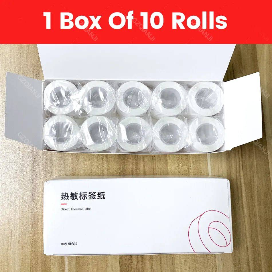 SearchFindOrder 10Rolls 50x30mm Pocket Printer Pro Red Bluetooth Label Maker Extra Paper