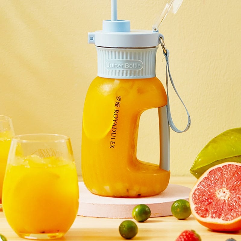 SearchFindOrder Blue Portable 1000ml Electric Juicer with Large Capacity for Fruit Juice and Smoothies