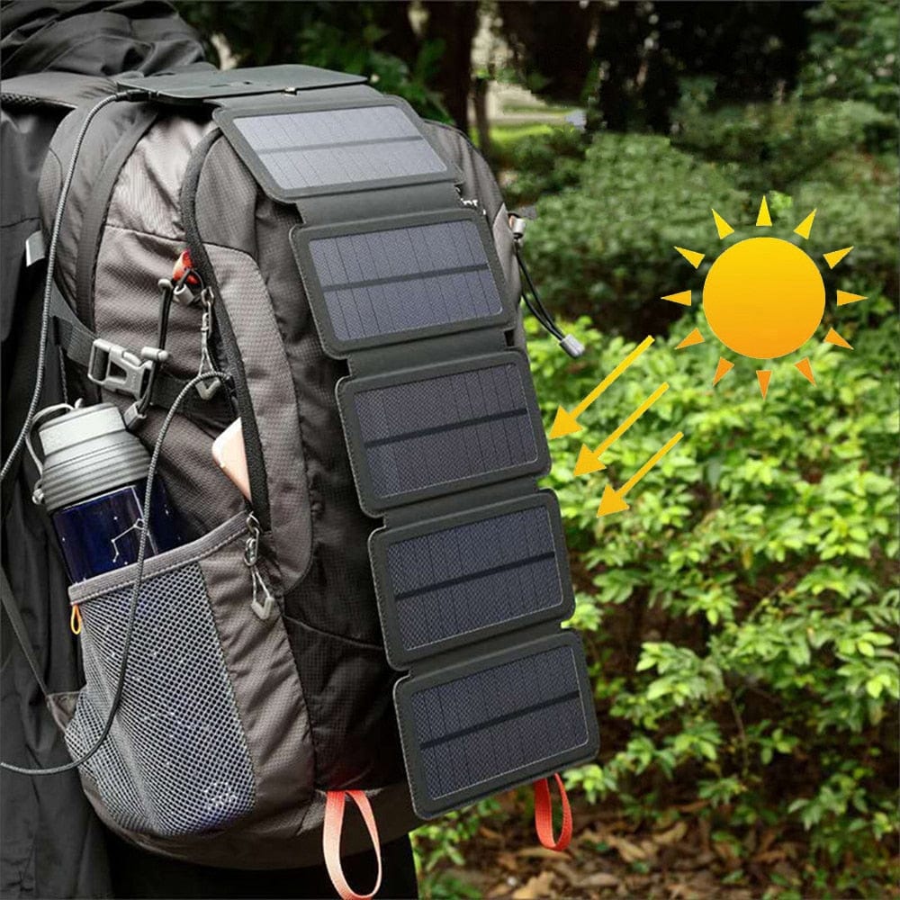 SearchFindOrder 4pcs Panel Portable Foldable Solar Panel Charger 5V 2.1A USB Output for Outdoor Activities