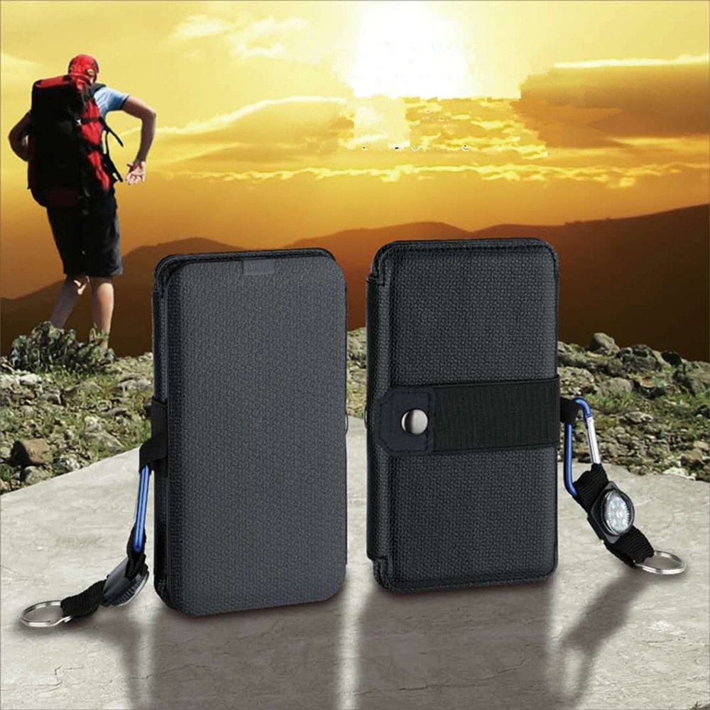 Portable 8W/10W Foldable USB Solar Panel Charger (5V/2.1A Max) for Camping, IPX4 Waterproof, Compatible with iPhone, Samsung, LG, etc.