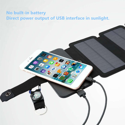 Portable 8W/10W Foldable USB Solar Panel Charger (5V/2.1A Max) for Camping, IPX4 Waterproof, Compatible with iPhone, Samsung, LG, etc.