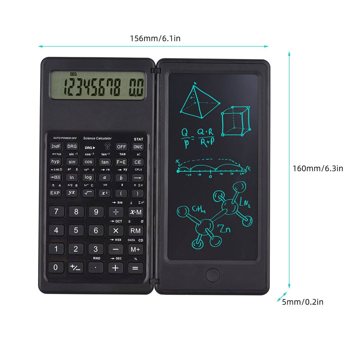 Scientific Calculator with LCD Writing Tablet and Stylus Pen, 12-Digit Large Screen, Foldable Math Calculator with Notepad for Middle High School, College, University - Smart Shop (Online Store for wise shoppers) 