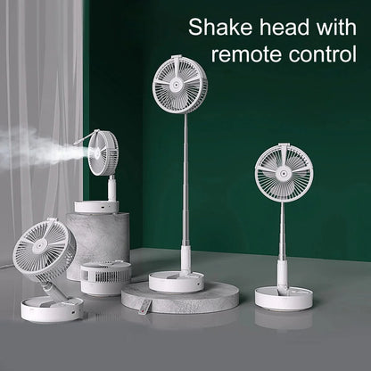 Portable Folding Water Mist Fan with LED Light and Phone Charging Station