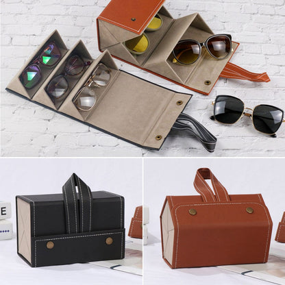 Portable Leather Eyeglasses/Sunglasses Organizer