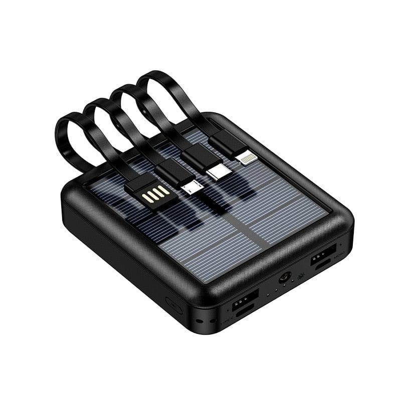 SearchFindOrder China / 1PCS Black / 10000mAh Portable Mini Compact Solar-Powered Mini Power Bank External Backup Battery for All Smartphones