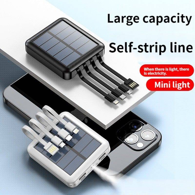 SearchFindOrder China / 1PCS Black / 10000mAh Portable Mini Compact Solar-Powered Mini Power Bank External Backup Battery for All Smartphones