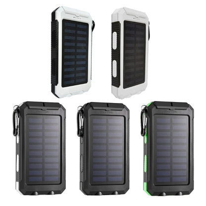 Portable Outdoor Solar Powered Waterproof Charger with LED Light and 20,000mAh Power Bank