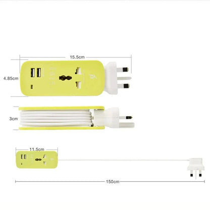 SearchFindOrder UK PLUG Portable Universal Sockets with USB Charger Outlet US/EU/UK