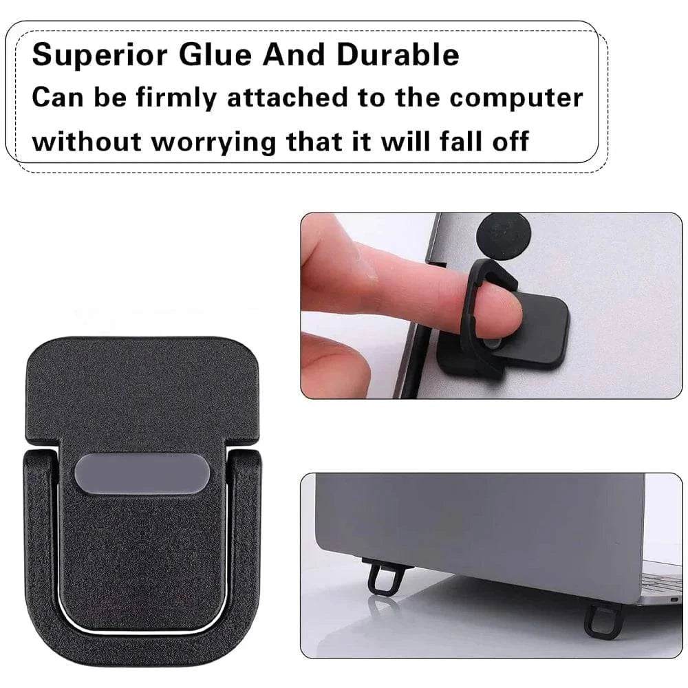 Portable Zinc Alloy Laptop Elevation Stand, Mini Self-Adhesive Invisible Computer Keyboard Feet for Desk, Compatible with MacBook - Smart Shop (Online Store for wise shoppers) 