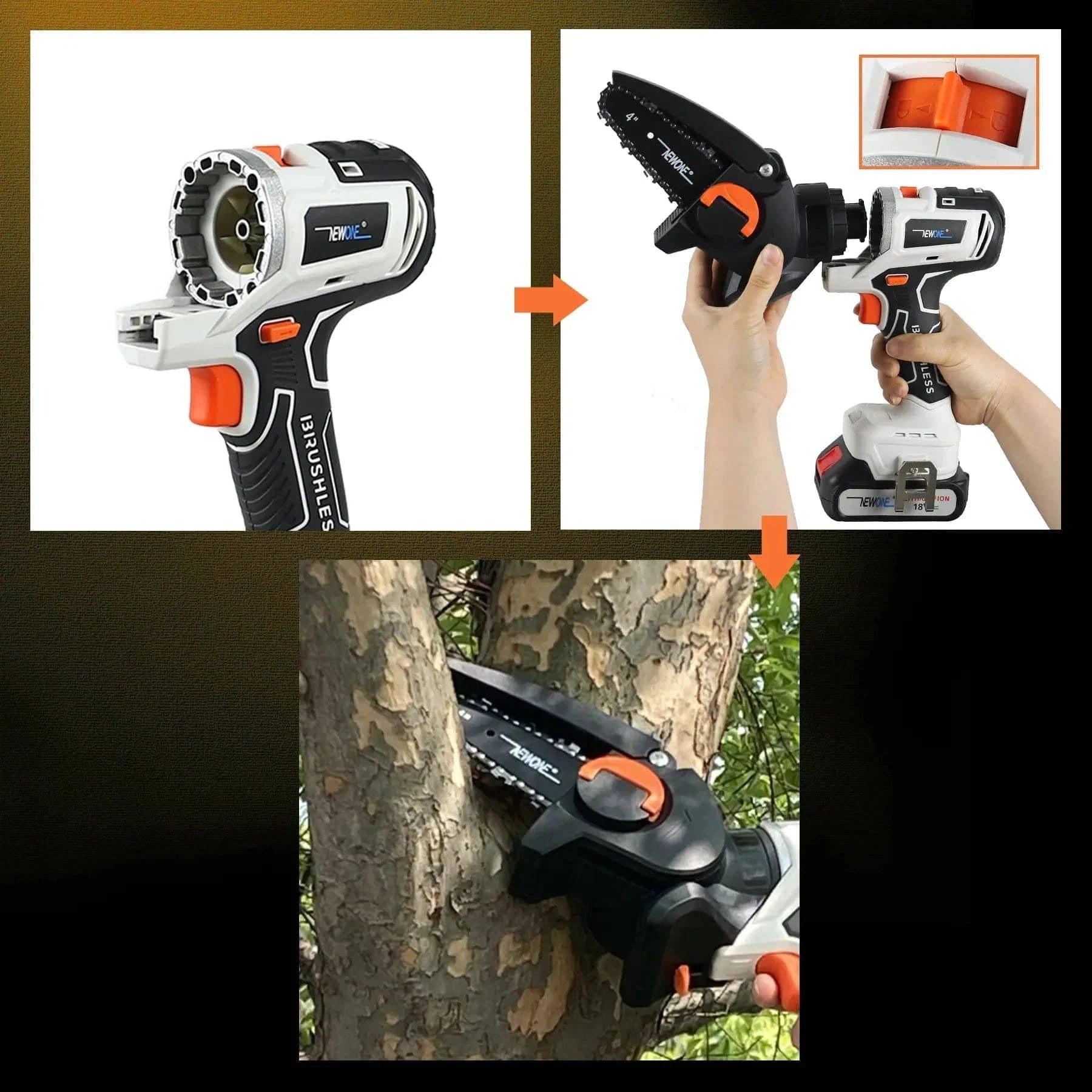 SearchFindOrder KIT5 / CN Power Pro 12-in-1 Ultimate Tool Combo Drill, Chainsaw, Saw, and More