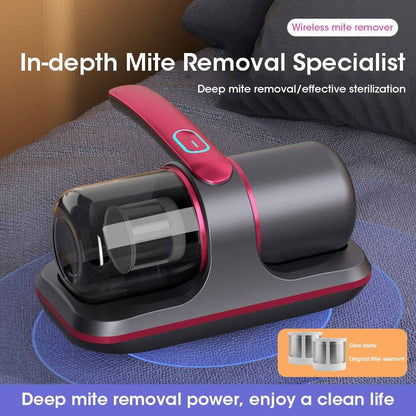 SearchFindOrder Red with 2 Filters / China Powerful Cordless UV Vacuum Cleaner for Mattresses, Pillows, Clothes, and Sofa