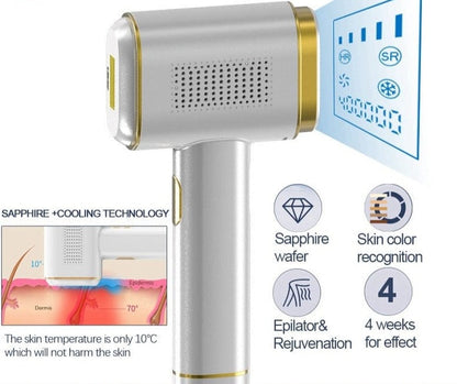 SearchFindOrder China / White and silver Professional Sapphire Laser Epilator Hair Removal Device The World&#39;s First Automatic Skin Detection Professional Pulsed Light Photoepilator