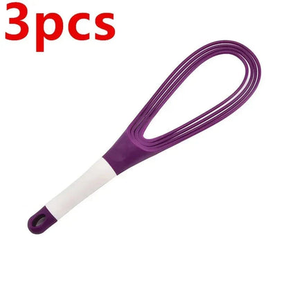 2-in-1 Twist Whisk - Collapsible Balloon and Flat Whisk, Silicone Coated Steel Wire, Folding for Space-Saving Storage, Stores Flat