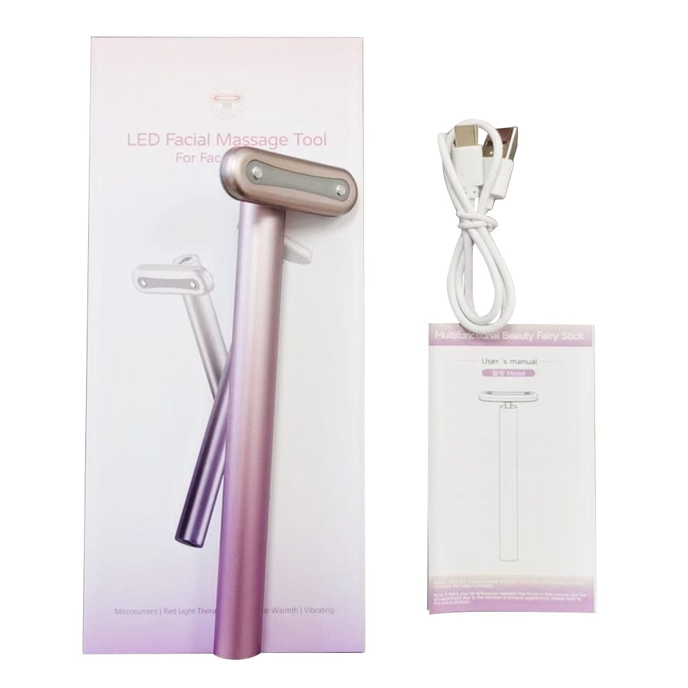 4-in-1 Facial Wand, Red Light Therapy for Face and Neck, Microcurrent Facial Device for Anti-Aging, Skin Tightening Machine