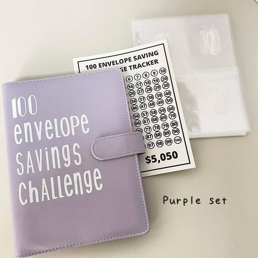 100 Envelope Savings Challenge Book Set with Binder