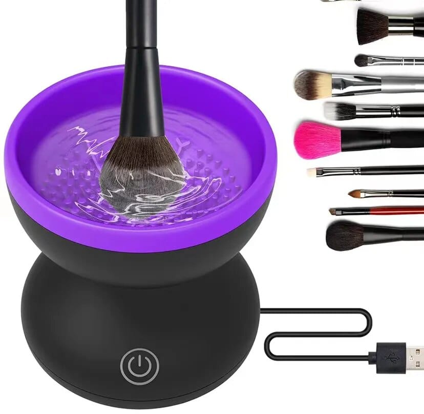 Electric Makeup Brush Cleaner Machine, Portable Automatic USB Cosmetic Brushes Cleaner for All Size Beauty Makeup Brush Set, Liquid Foundation, Contour, Eyeshadow, Blush Brush