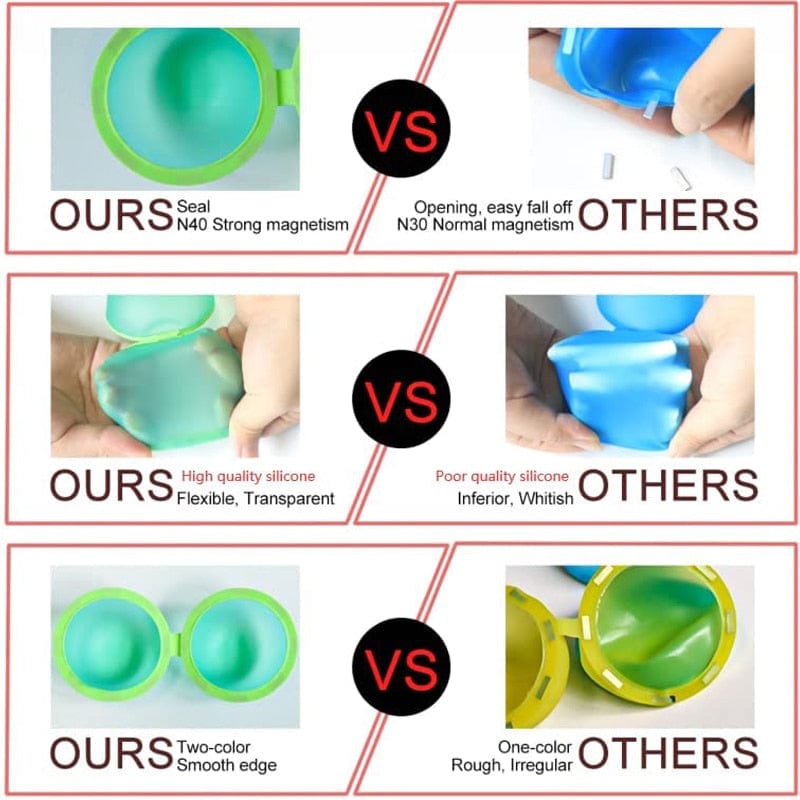 Reusable Magnetic Water Balloons, Self-Sealing Quick Fill Water Balls