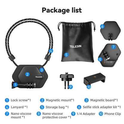 TELESIN Magi-Quick Action Cam Mount, Versatile Accessory for GoPro, Insta360, DJI, Mobile Phones - Smart Shop (Online Store for wise shoppers) 