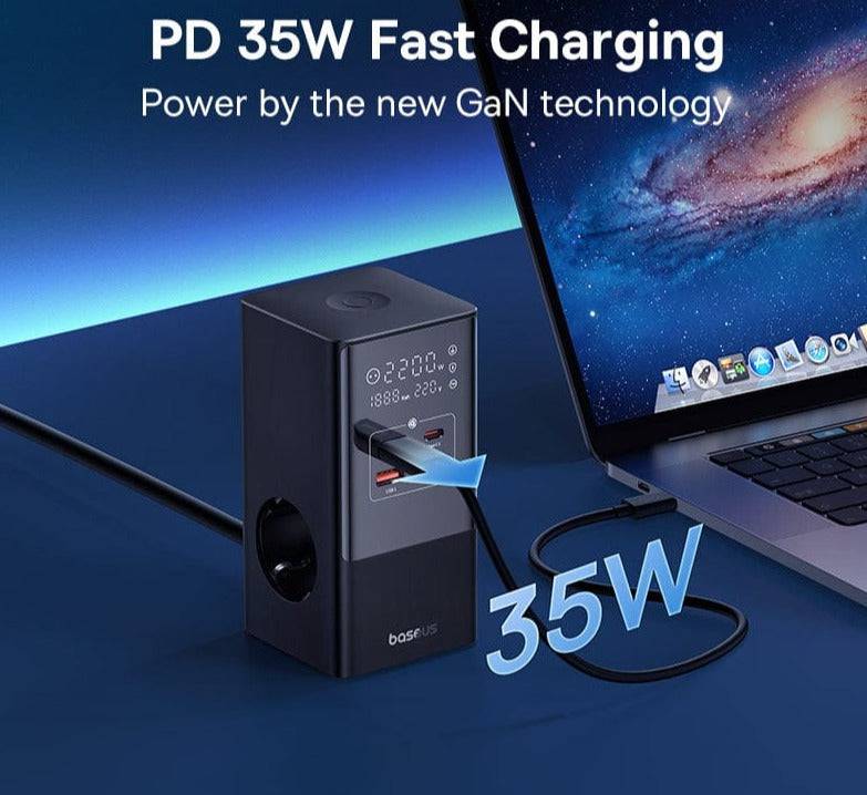 RapidCharge 7-in-1 Power Hub with 35W Fast Charging and Digital Display for Phones - Smart Shop (Online Store for wise shoppers) 