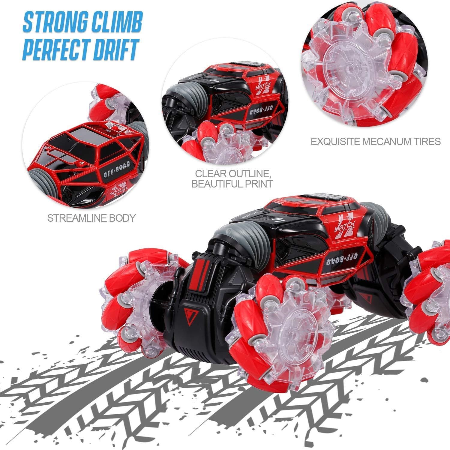 SearchFindOrder Red 2 battery RC Gesture Controlled Off-Road Stunt Car