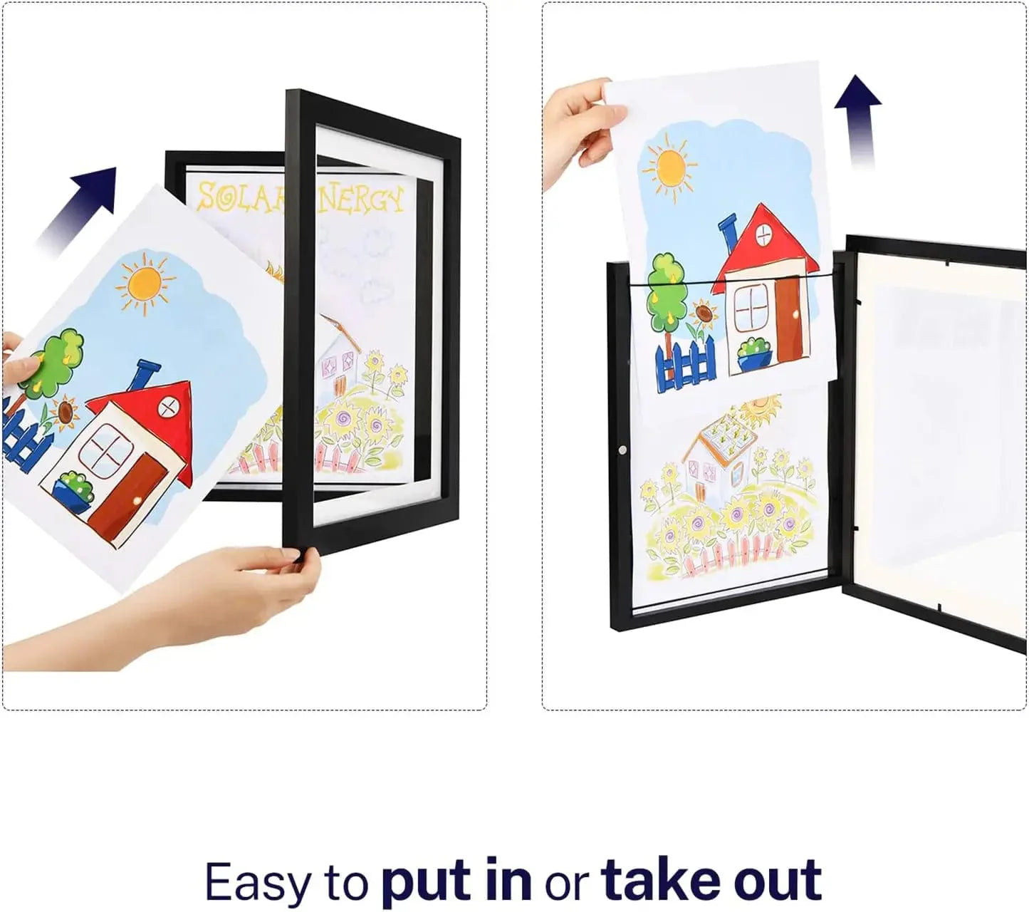 SearchFindOrder White Frame / A4 21X30cm Rearrangeable Magnetic Kids' Art Display Frame for Drawings, Paintings, Photos, and Pictures