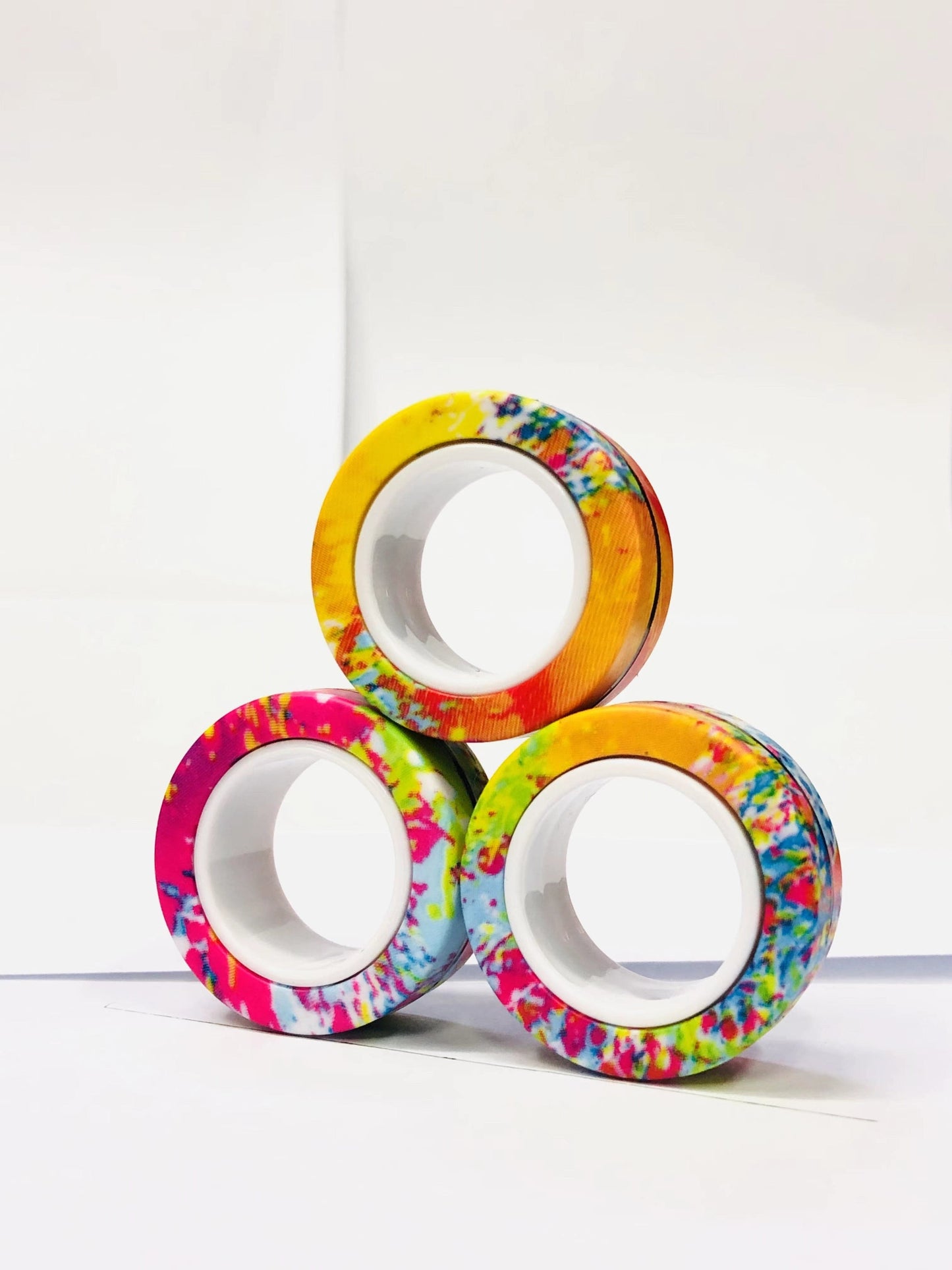 SearchFindOrder US 3pc Anxiety Relieving Colorful Magnetic Finger Rings