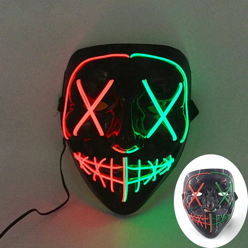 SearchFindOrder Green & Pink LED Light-Up Halloween Mask