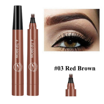 SearchFindOrder Brown Enhanced 4-Tip Precision Microblading Eyebrow Tattoo Pen for Flawless Brow Shaping