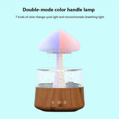 SearchFindOrder wood remote control Relax Electric Mushroom Rain Air Humidifier Aroma Diffuser Colorful Night Lights