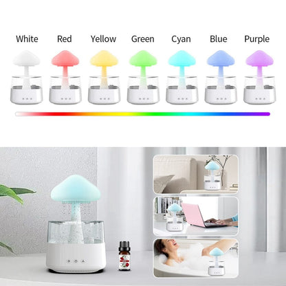 SearchFindOrder No remote control Relax Electric Mushroom Rain Air Humidifier Aroma Diffuser Colorful Night Lights