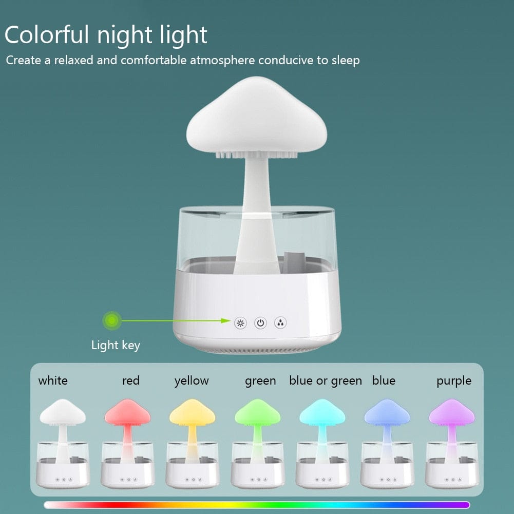 SearchFindOrder No remote control Relax Electric Mushroom Rain Air Humidifier Aroma Diffuser Colorful Night Lights