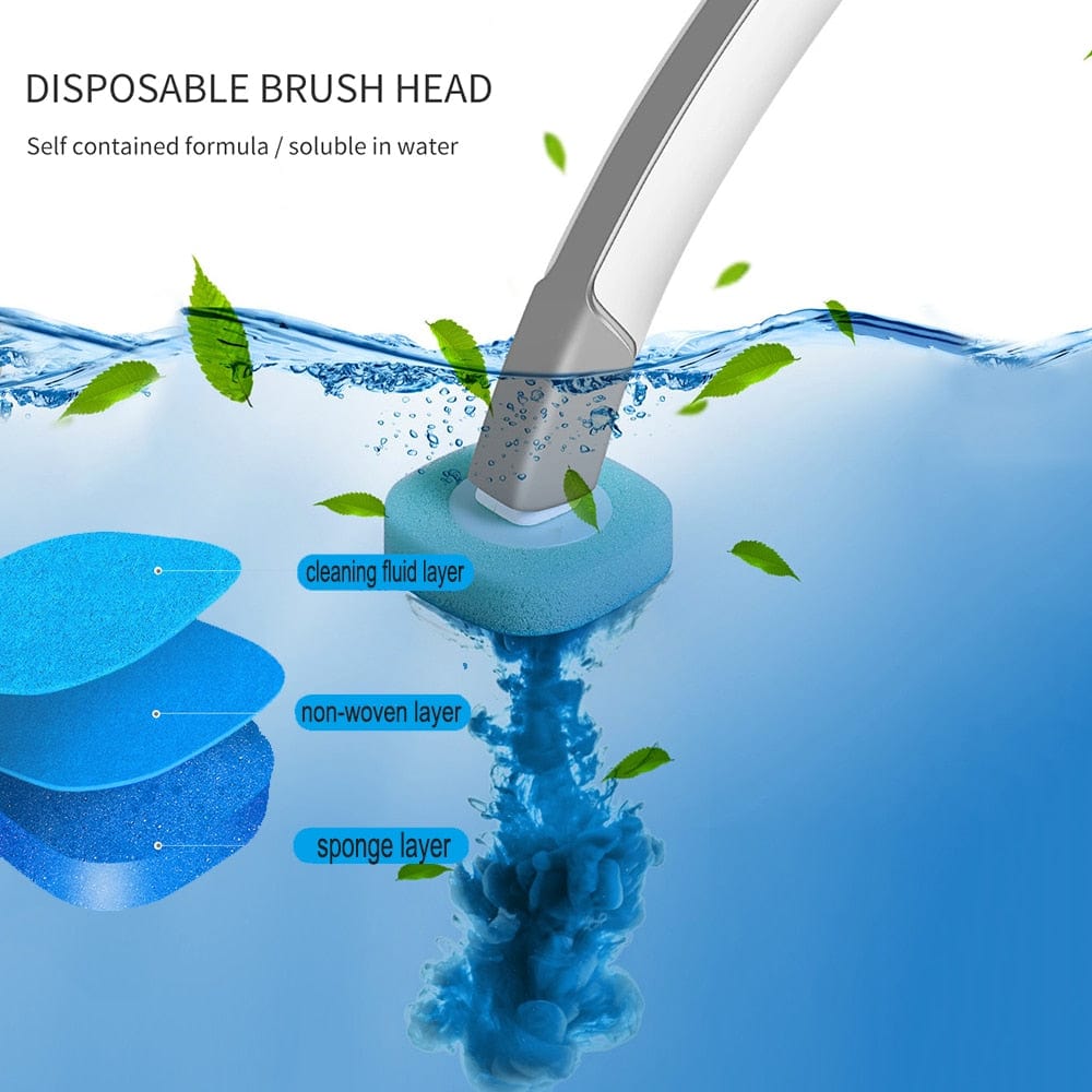 Disposable Toilet Brush Wall-mounted Holder Cleaner Set