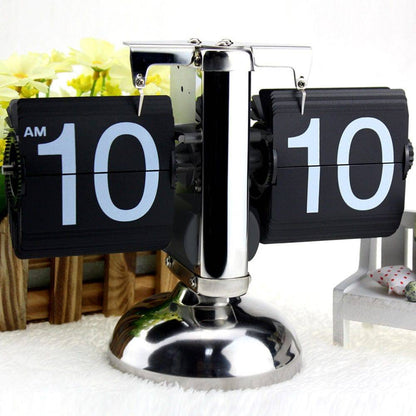 SearchFindOrder Black / China Retro Flip Stainless Steel Quartz Clock