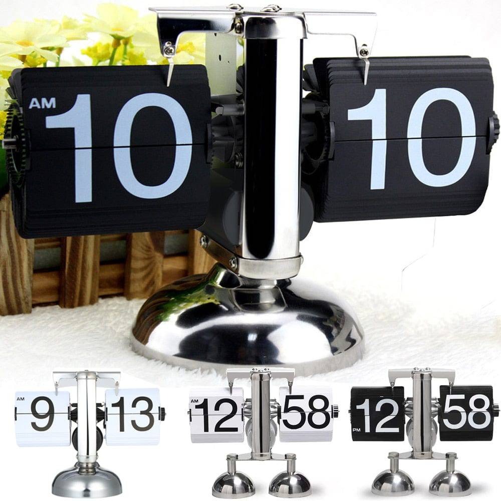 Retro Flip Stainless Steel Quartz Clock - Smart Shop (Online Store for wise shoppers) 