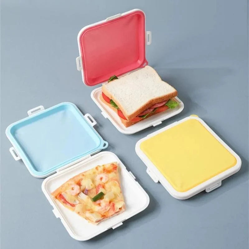 SearchFindOrder Blue Reusable Microwave Silicone Lunch Box