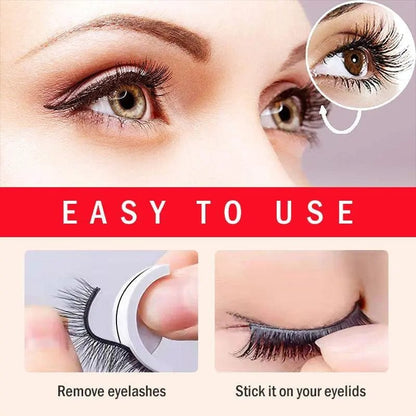 Self-Adhesive Reusable Eyelashes, Natural Look False Lashes, Self-Sticking No Glue Needed Fake Eyelashes, Waterproof Natural Look Eyelashes for Women