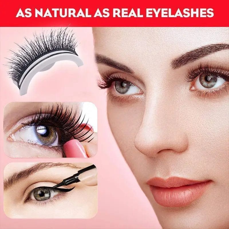 Self-Adhesive Reusable Eyelashes, Natural Look False Lashes, Self-Sticking No Glue Needed Fake Eyelashes, Waterproof Natural Look Eyelashes for Women