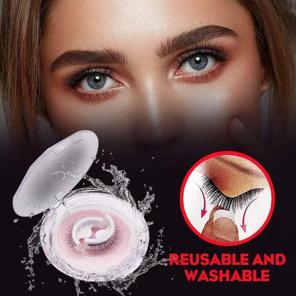 Self-Adhesive Reusable Eyelashes, Natural Look False Lashes, Self-Sticking No Glue Needed Fake Eyelashes, Waterproof Natural Look Eyelashes for Women