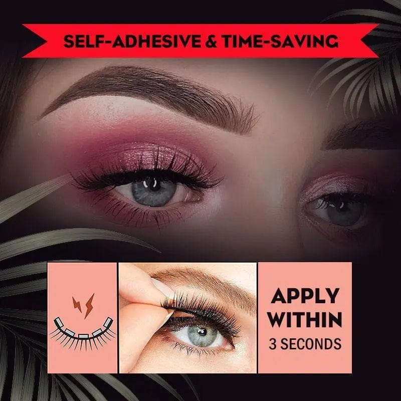 Self-Adhesive Reusable Eyelashes, Natural Look False Lashes, Self-Sticking No Glue Needed Fake Eyelashes, Waterproof Natural Look Eyelashes for Women