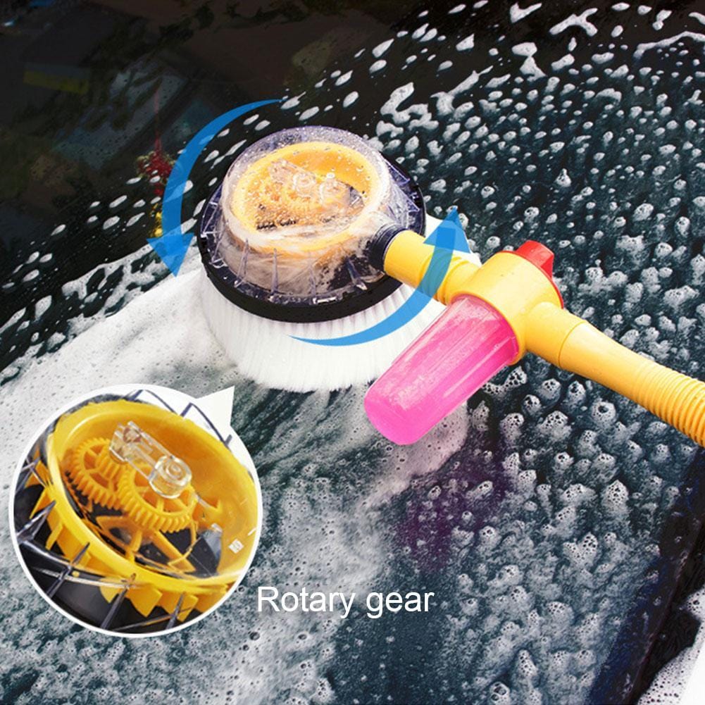 360° Rotating Microfiber Car Wash Brush Kit with Extendable and Detachable Scrub, Garden Hose Spray Nozzle Gun for Home and Garden Cleaning