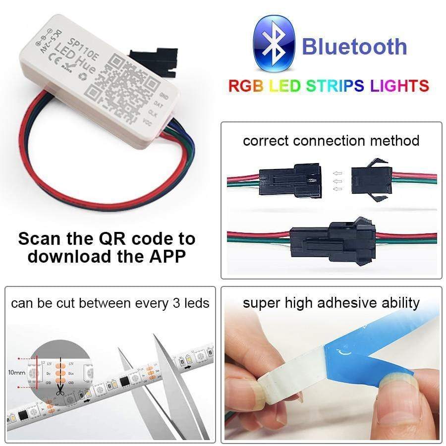 SearchFindOrder Model WS2811 / 1M SET RGB Led Strip Light DC12V Full Set