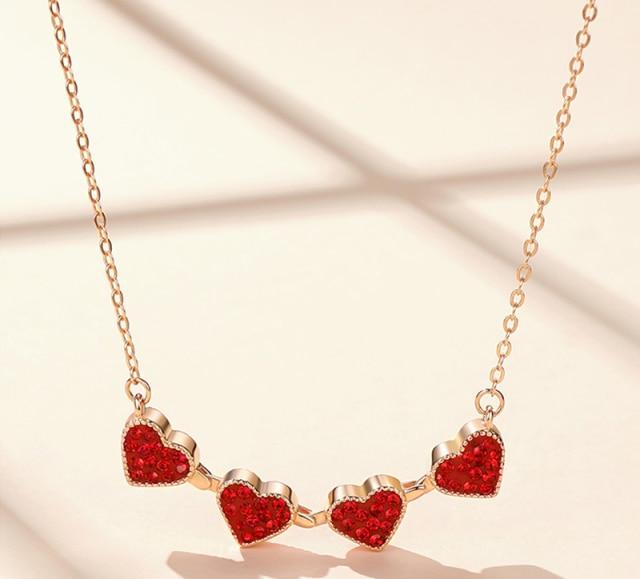 Double-Sided Love Heart & Lucky Clover Pendant Necklace - Smart Shop (Online Store for wise shoppers) 