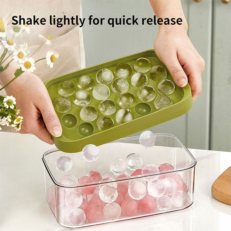 Round Ice Cube Tray with Storage with Swift Release