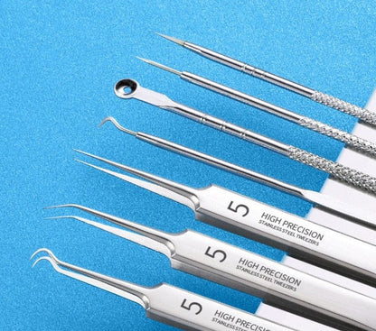 Professional Stainless-Steel Blackhead and Pimple Remover Kit (8 Pieces)