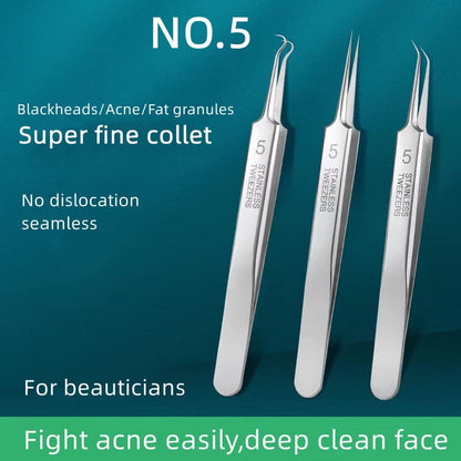 Professional Stainless-Steel Blackhead and Pimple Remover Kit (8 Pieces)