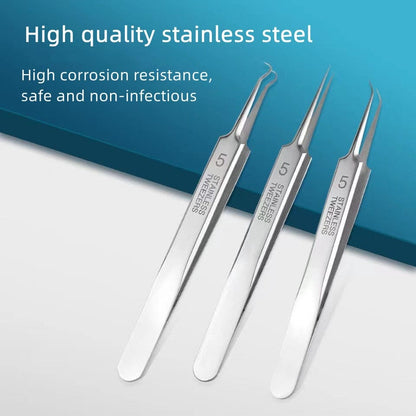 Professional Stainless-Steel Blackhead and Pimple Remover Kit (8 Pieces)