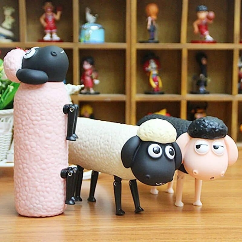 SearchFindOrder blue fat sheep / 300ml Sheep 3D Glass Mug Whimsical 300ml Animal Expression Cup for Kids