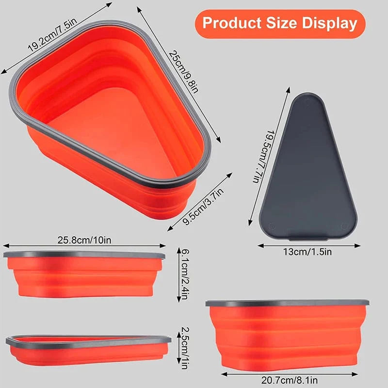 SearchFindOrder white / 1 / 5 | 1200ml Silicone Folding Pizza Slice Storage Box