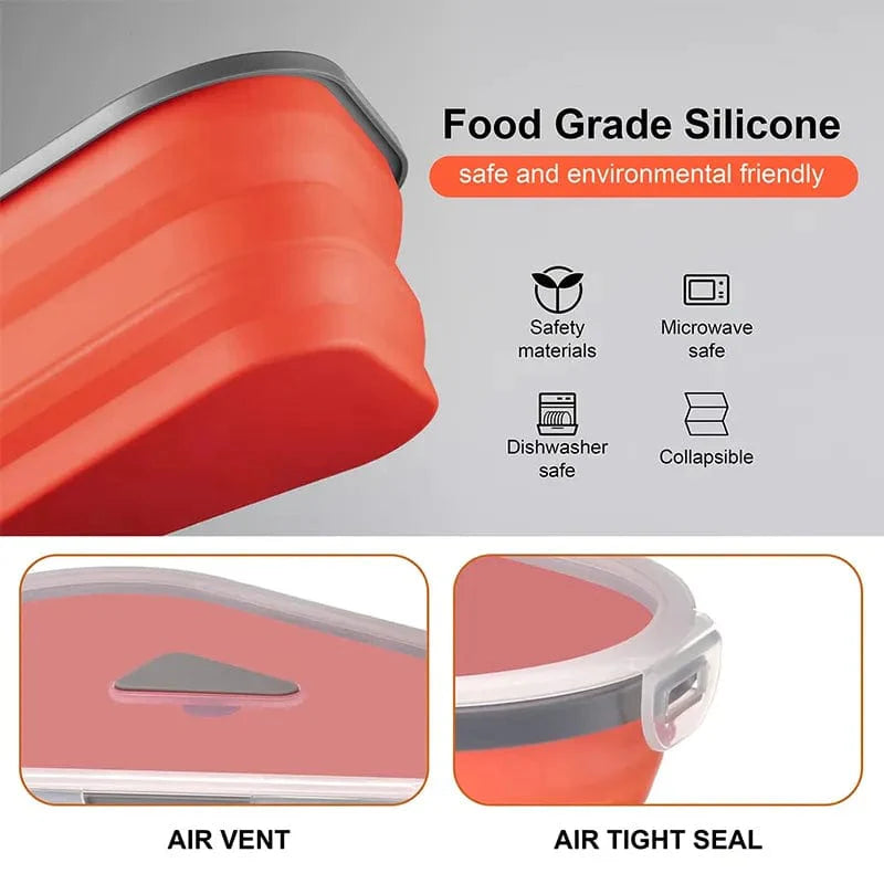 SearchFindOrder black / 1 / 5 | 1200ml Silicone Folding Pizza Slice Storage Box